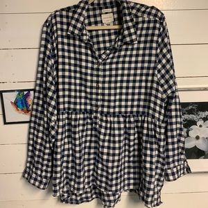 Navy blue ae plaid babydoll